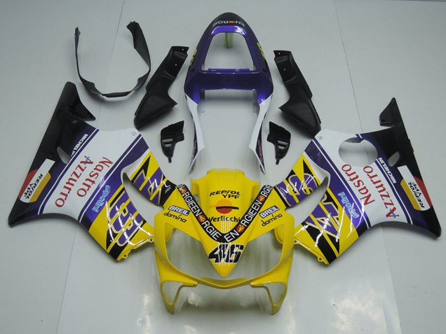 Carena Moto Honda CBR600 F4i 2001-2003 - Giallo Bianco Blu Nero Rosso Nastro Azzurro