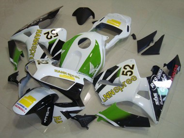 Carena Moto Honda CBR600RR 2003-2004 - Bianco Verde Giallo Nero Lucido Hannspree 52 Fabbrica