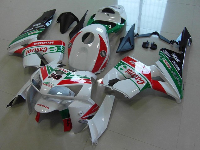 Carena Moto Honda CBR600RR 2005-2006 - Bianco Rosso Verde Castrol 38