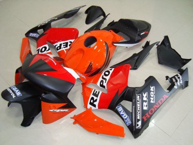 Carena Moto Honda CBR600RR 2005-2006 - Arancia Rosso Bianco Nero Opaco Repsol Corsa Fabbrica