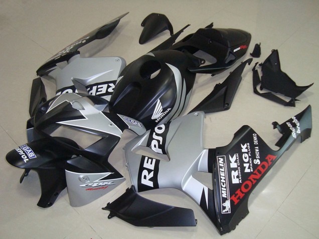Carena Moto Honda CBR600RR 2005-2006 - Nero Opaco Argento Repsol