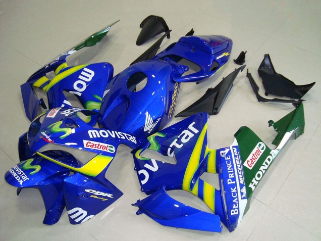 Carena Moto Honda CBR600RR 2005-2006 - Blu Giallo Verde Bianco MoviStar Rosso Castrol