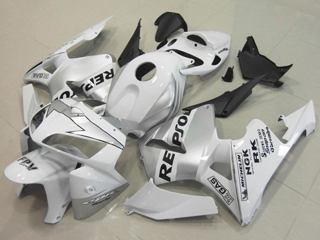 Carena Moto Honda CBR600RR 2005-2006 - Bianco Argento Nero Repsol