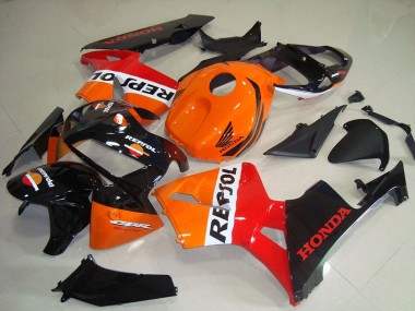 Kit Carena Moto Honda CBR600RR 2005-2006 - Arancia Bianco Rosso Nero Lucido Repsol Fabbrica