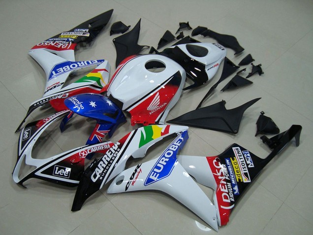 Carena Moto Honda CBR600RR 2007-2008 - Bianco Rosso Blu Nero Lucido EuroBet