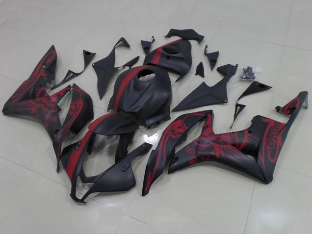 Carena Moto Honda CBR600RR 2007-2008 - Nero Opaco Rosso Cranio Banda