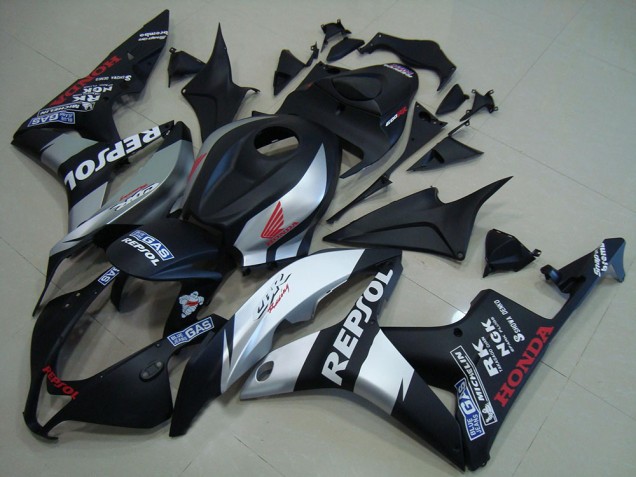 Carena Moto Honda CBR600RR 2007-2008 - Nero Opaco Argento Repsol