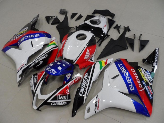 Carena Moto Honda CBR600RR 2009-2012 - Bianco Rosso Blu Nero Lucido EuroBet Lee Stella
