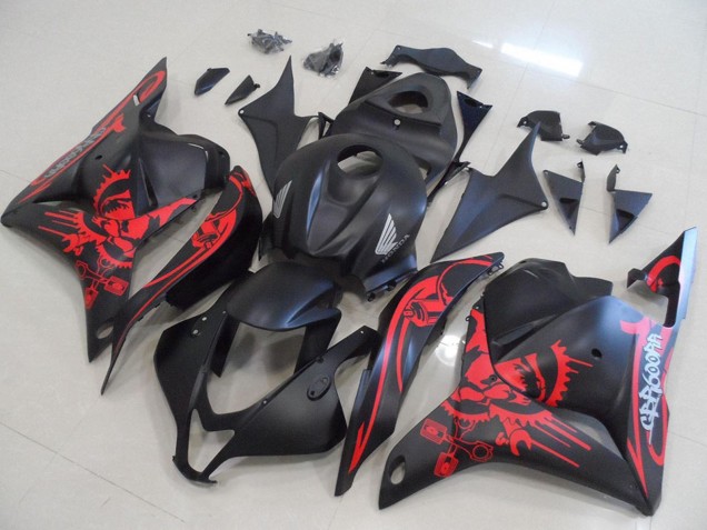 Carena Moto Honda CBR600RR 2009-2012 - Nero Opaco Rosso Cranio