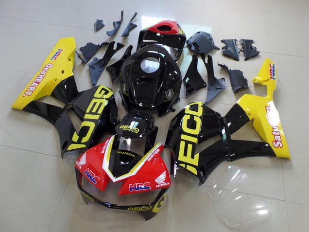 Carene Moto Honda CBR600RR 2013-2026 - Giallo Rosso Nero Lucido Geico