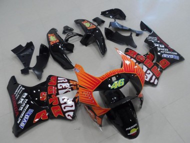 Carena Moto Honda CBR900RR 919 1998-1999 - Nero Lucido Arancia Rossi Fabbrica
