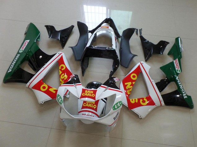 Carena Moto Honda CBR900RR 929 2000-2001 - Bianco Rosso Verde Nero Lucido San Carlo