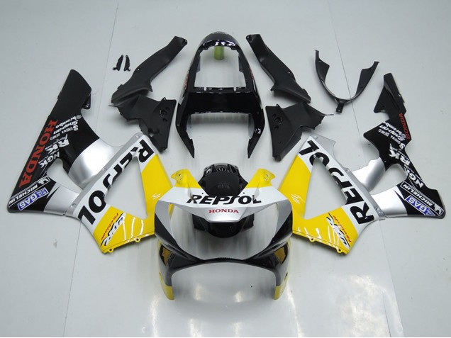 Carena Moto Honda CBR900RR 929 2000-2001 - Giallo Argento Nero Lucido Repsol
