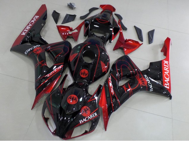 Carena Moto Honda CBR1000RR 2006-2007 - Rosso Nero Lucido Bacardi