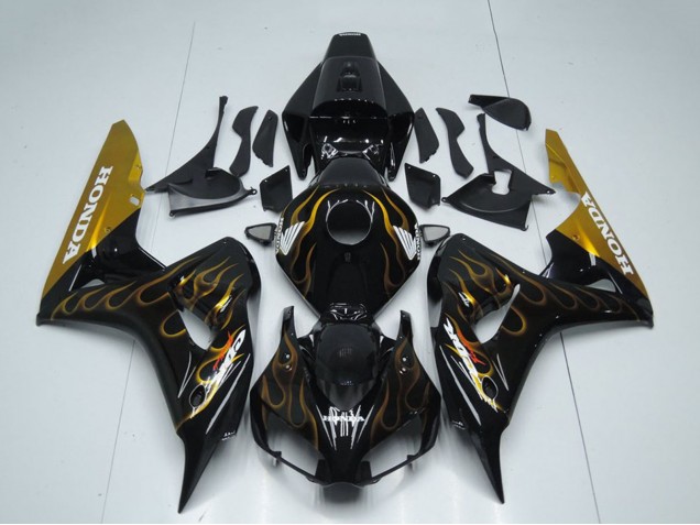Carena Moto Honda CBR1000RR 2006-2007 - Nero Lucido Oro Fiamma