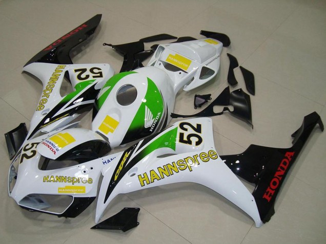 Carena Moto Honda CBR1000RR 2006-2007 - Bianco Verde Giallo Nero Lucido Hannspree 52