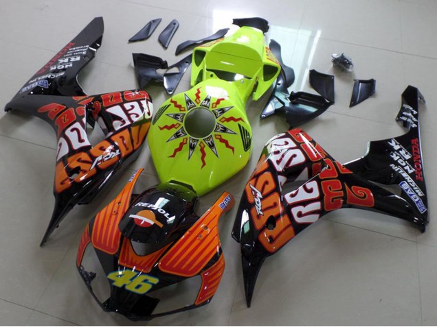 Carena Moto Honda CBR1000RR 2006-2007 - Verde Arancia Nero Lucido Rossi 46