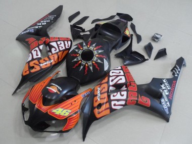 Carena Moto Honda CBR1000RR 2006-2007 - Nero Opaco Arancia Rossi 46 Fabbrica