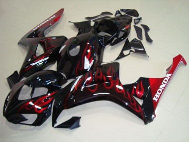 Kit Carena Moto Honda CBR1000RR 2006-2007 - Nero Lucido Rosso Fiamma Fabbrica