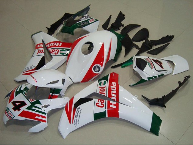 Carena Moto Honda CBR1000RR 2008-2011 - Bianco Rosso Verde Scuro Castrol