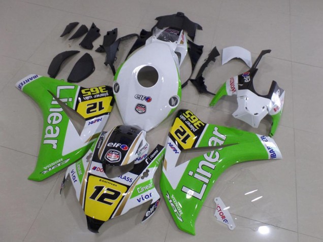 Carena Moto Honda CBR1000RR 2008-2011 - Bianco Verde Giallo Nero Lucido Lineaar 12