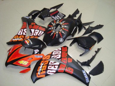 Carena Moto Honda CBR1000RR 2008-2011 - Nero Opaco Arancia Rossi Repsol 46 Fabbrica