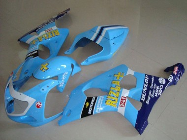 Carena Moto Suzuki GSXR 1000 2000-2002 - Azzurro Chiaro Giallo Nero Bianco Giallo Rizla Fabbrica