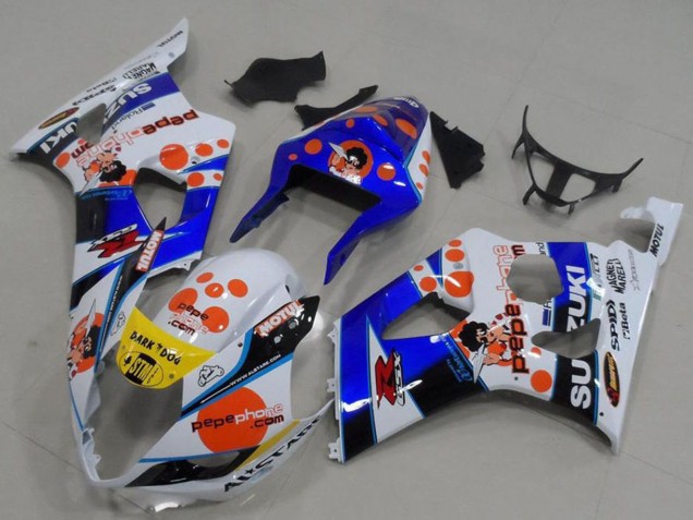 Carena Moto Suzuki GSXR 1000 2003-2004 - Bianco Blu Rosso Giallo Pepe Phone