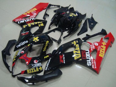 Carena Moto Suzuki GSXR 1000 2005-2006 - Nero Lucido Rosso Oro Rizla Fabbrica
