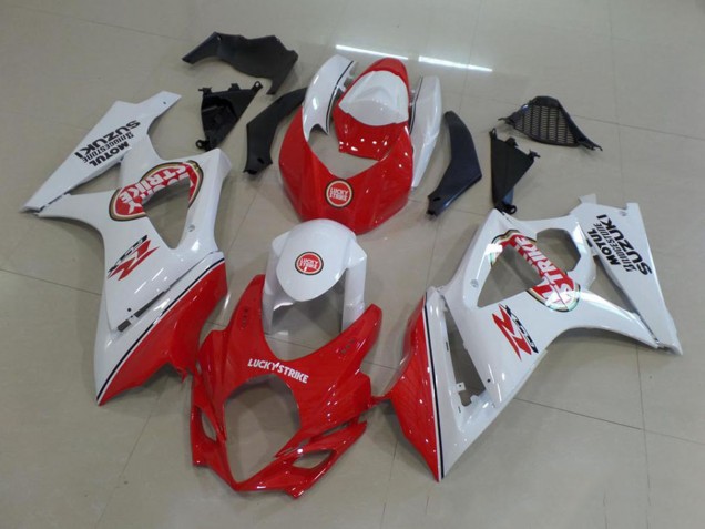 Carena Moto Suzuki GSXR 1000 2007-2008 - Bianco Rosso Lucky Strike