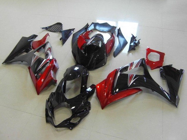Carena Moto Suzuki GSXR 1000 2007-2008 - Rosso Nero Lucido No Decal