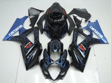 Kit Carena Moto Suzuki GSXR 1000 2007-2008 - Nero Lucido Blu Fiamma Fabbrica