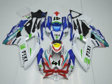 Carena Moto Suzuki GSXR 1000 2009-2016 - Bianco Blu Rosso Giallo Verde Fixi 41 Fabbrica