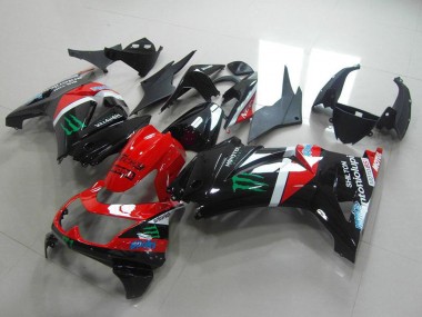 Carena Moto Kawasaki ZX250R 2008-2012 - Nero Lucido Rosso Bianco Verde Mostro Motul Fabbrica