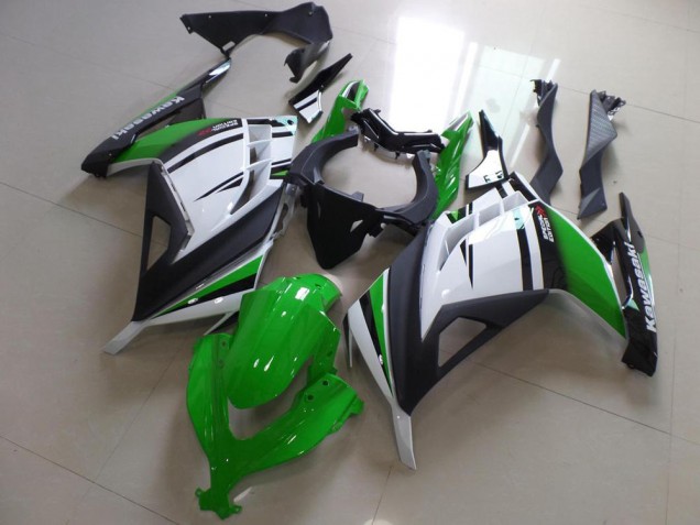 Carena Moto Kawasaki ZX300R 2013-2018 - Bianco Verde Nero Opaco