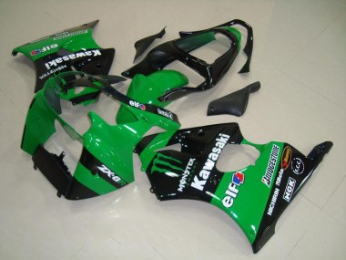 Carena Moto Kawasaki ZX6R 2000-2002 - Verde Nero Lucido Mostro Fabbrica