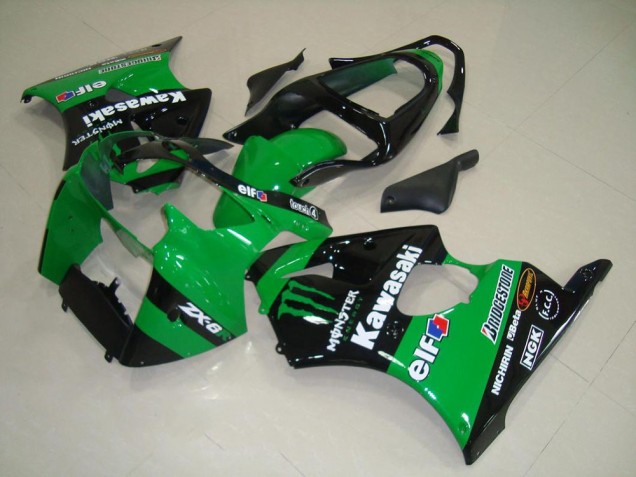 Carena Moto Kawasaki ZX6R 2000-2002 - Verde Nero Lucido Mostro