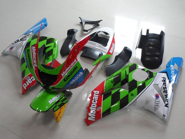 Carena Moto Kawasaki ZX6R 2003-2004 - Bianco Rosso Verde Blu Nero Motocard