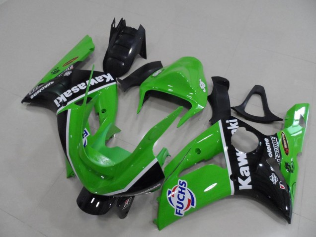 Carena Moto Kawasaki ZX6R 2003-2004 - Verde Bianco Nero Fuchs