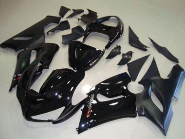 Carena Moto Kawasaki ZX6R 2005-2006 - Nero Lucido Nero Opaco Argento Rosso Fabbrica
