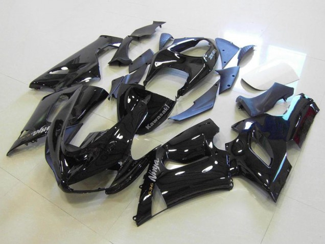 Carena Moto Kawasaki ZX6R 2005-2006 - Nero Lucido Argento Decals