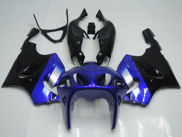Carena Moto Kawasaki ZX7R 1996-2003 - Blu Argento Nero Lucido