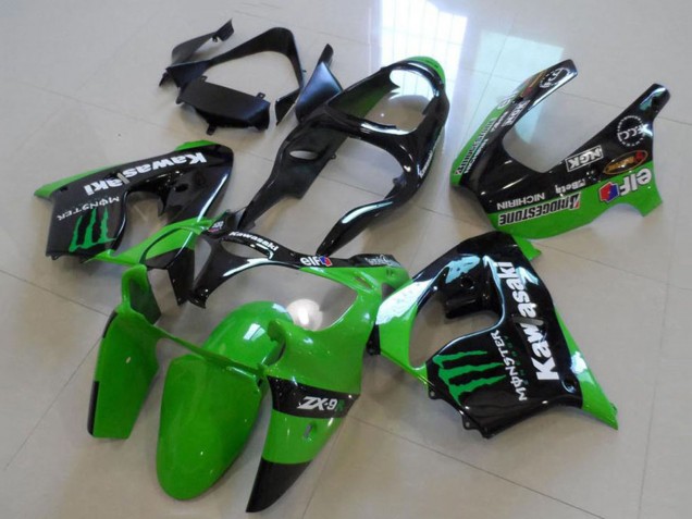 Carena Moto Kawasaki ZX9R 2000-2001 - Nero Lucido Verde Mostro