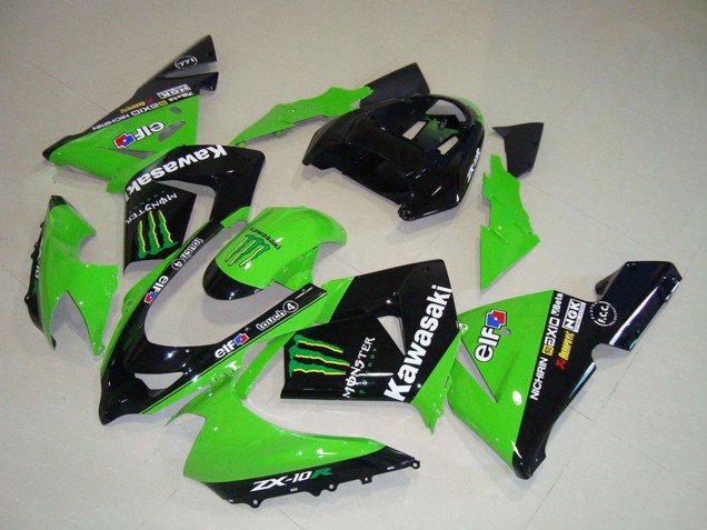Carena Moto Kawasaki ZX10R 2004-2005 - Verde Nero Mostro Elf