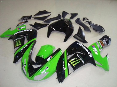 Carena Moto Kawasaki ZX10R 2006-2007 - Verde Argento Nero Lucido Mostro Fabbrica
