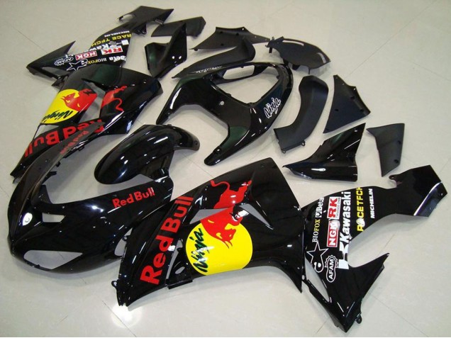 Carena Moto Kawasaki ZX10R 2006-2007 - Nero Lucido Giallo Red Bull