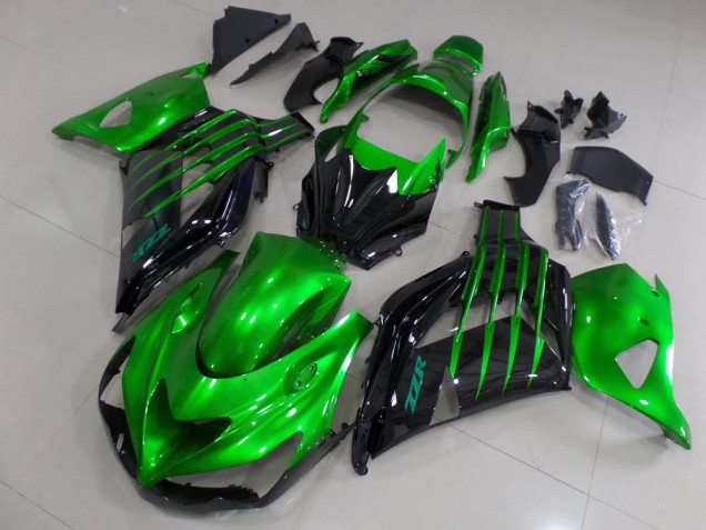 Carena Moto Kawasaki ZX14R ZZR1400 2012-2024 - Verde Nero Lucido