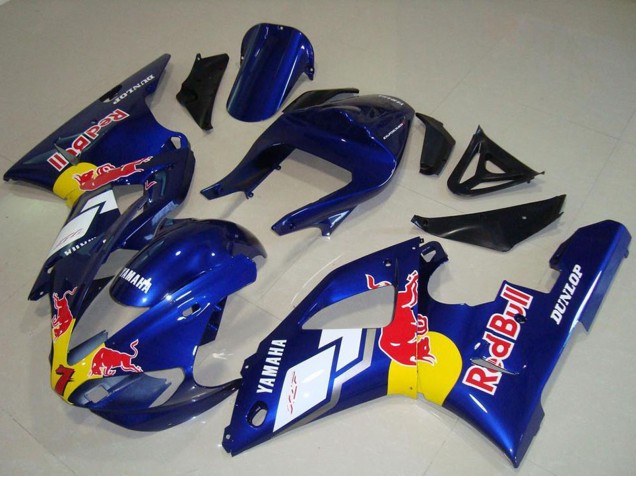 Carena Moto Yamaha YZF R1 2000-2001 - Blu Bianco Giallo Red Bull