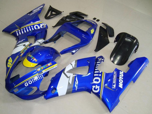 Carena Moto Yamaha YZF R1 2000-2001 - Blu Bianco Giallo Motul 46