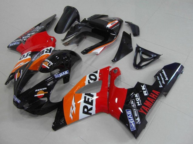 Carena Moto Yamaha YZF R1 2000-2001 - Arancia Bianco Rosso Nero Repsol